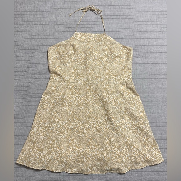 GAP Dresses & Skirts - Gap Natural Cheetah Print Halter Neck Mini Dress Size 18